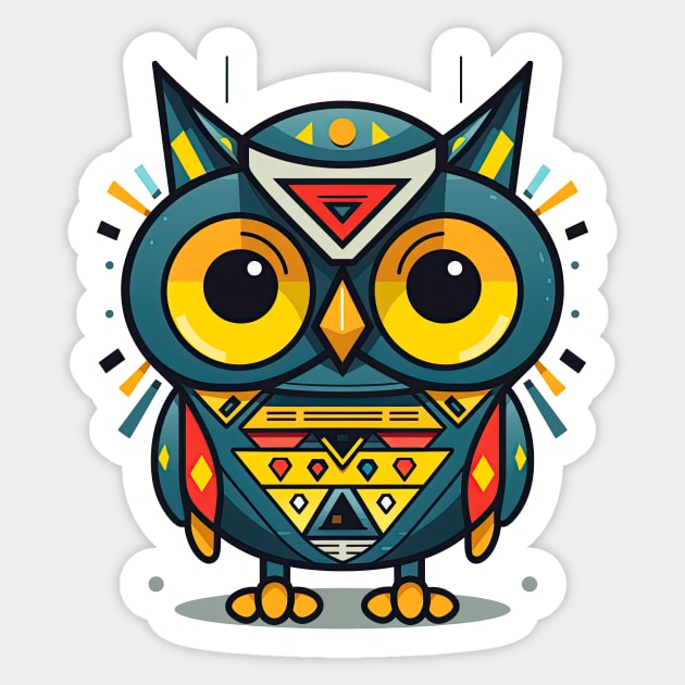 Geometric Owl Sticker by HeyDesignCo